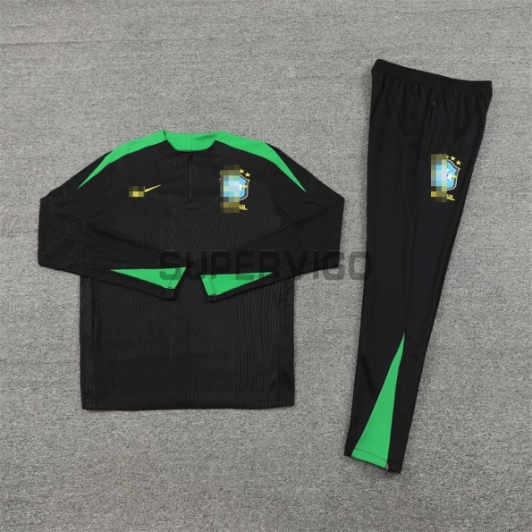 Sudadera de Entrenamiento Brasil 2024 Negro/Verde