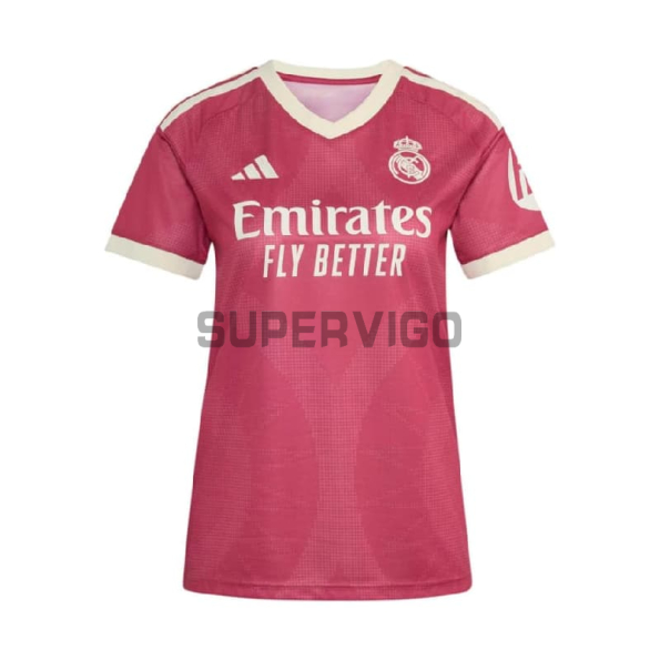 Camiseta Real Madrid Tercera Equipación 2026/2027 Rosa Mujer con Parche HP