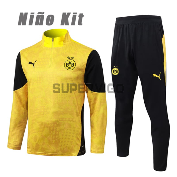Sudadera De Entrenamiento Borussia Dortmund 2025/2026 Niño Kit Amarillo