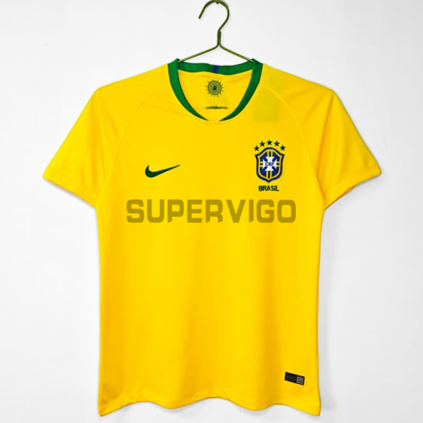 Camiseta Brasil Primera Equipación Retro 2018 Amarillo