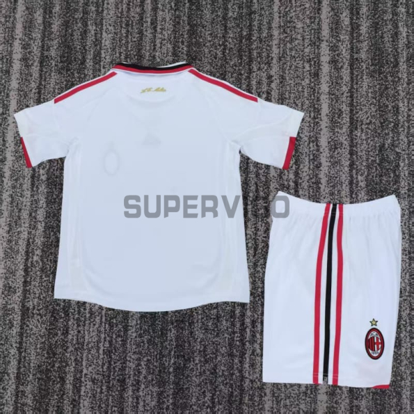 Camiseta AC Milan Segunda Equipación Retro 2009/10 Blanco Niño Kit