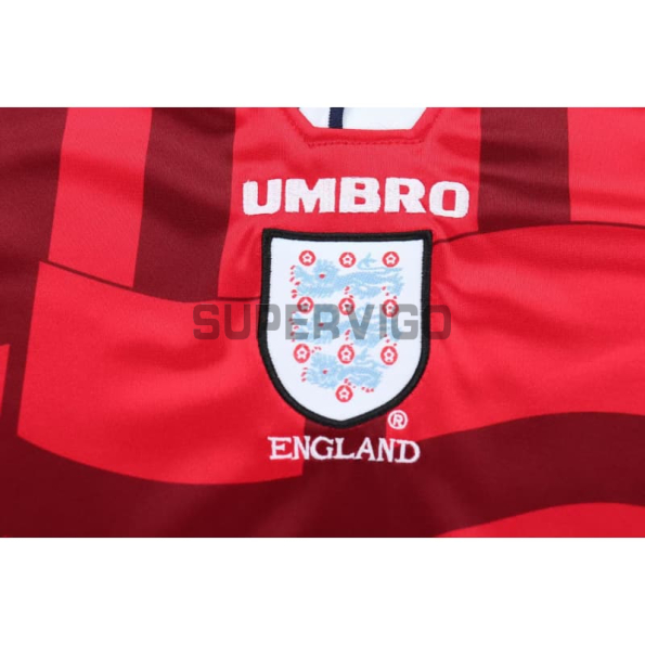 Camiseta Inglaterra Segunda Equipación Retro 1998 Rojo/Azul Niño Kit