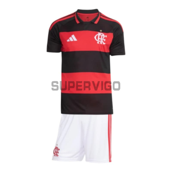 Camiseta Flamengo Primera Equipación 2026/2027 Rojo/Negro Niño Kit