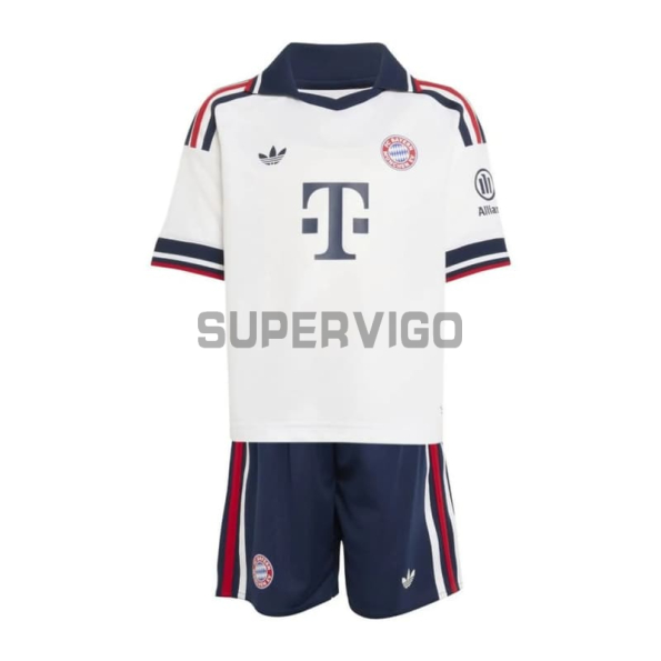 Camiseta Bayern Múnich Segunda Equipación 2026/2027 Blanco Niño Kit