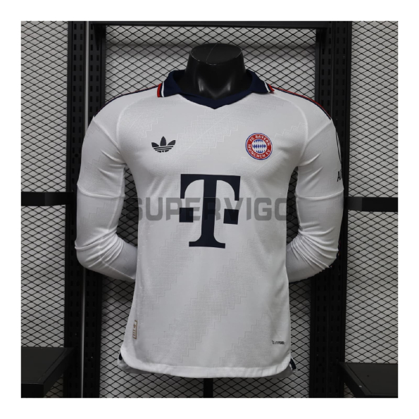 Camiseta Bayern Múnich Segunda Equipación 2026/2027 ML Blanco (EDICIÓN JUGADOR)