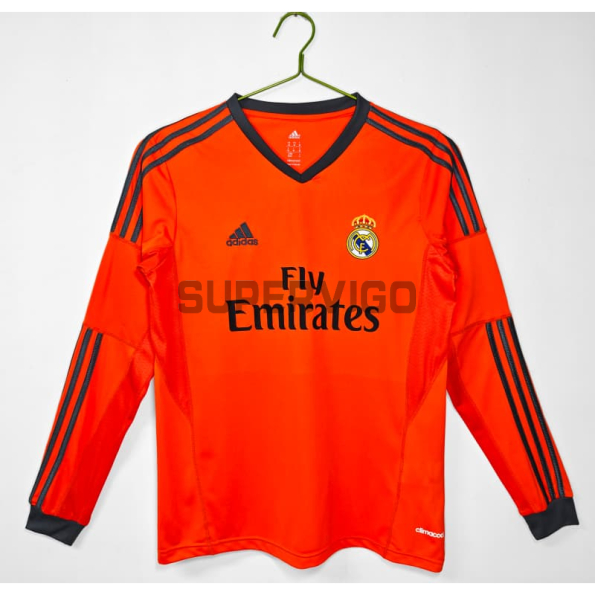 Camiseta Real Madrid Tercera Equipación Retro 2013/14 ML Naranja