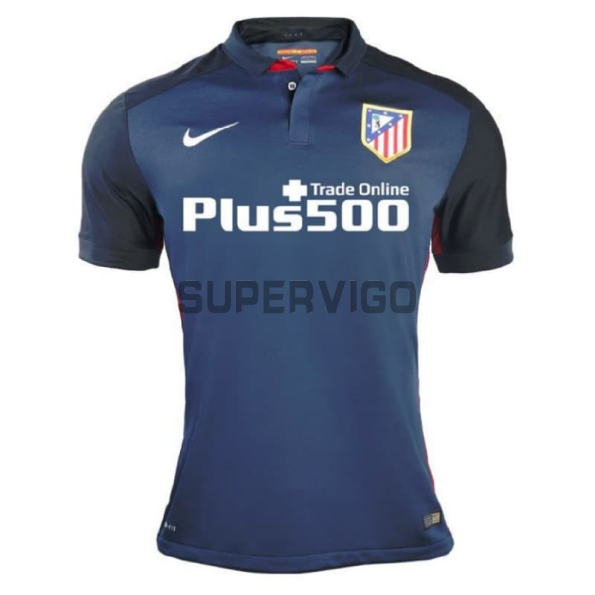 Camiseta Atletico de Madrid Segunda Equipación Retro 2015/2016 Azul Marino