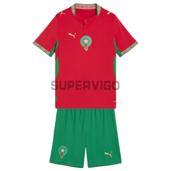 Camiseta Marruecos Primera Equipación Mundial 2026 Rojo Niño Kit