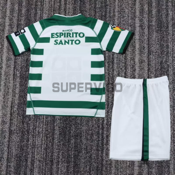 Camiseta Sporting Lisboa Primera Equipación Retro 2003/04 Verde/Blanco Niño Kit