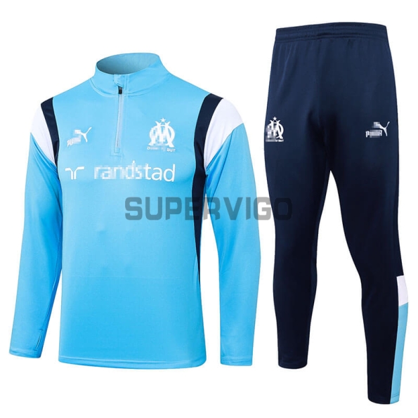 Sudadera de Entrenamiento Olympique Marsella 2023/2024 Kit Azul/Blanco