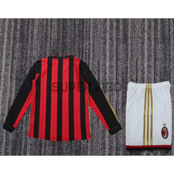 Camiseta AC Milan Primera Equipación Retro 2013/14 ML Rojo/Negro Niño Kit