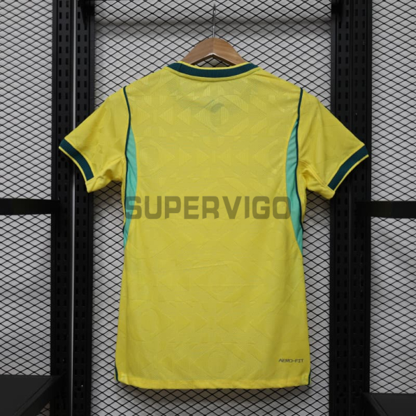 Camiseta Brasil Primera Equipación Mundial 2026 Amarillo Mujer (EDICIÓN JUGADOR)