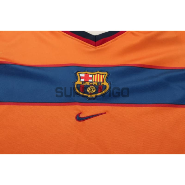 Camiseta Barcelona Tercera Equipación Retro 1998/99 Naranja Niño Kit