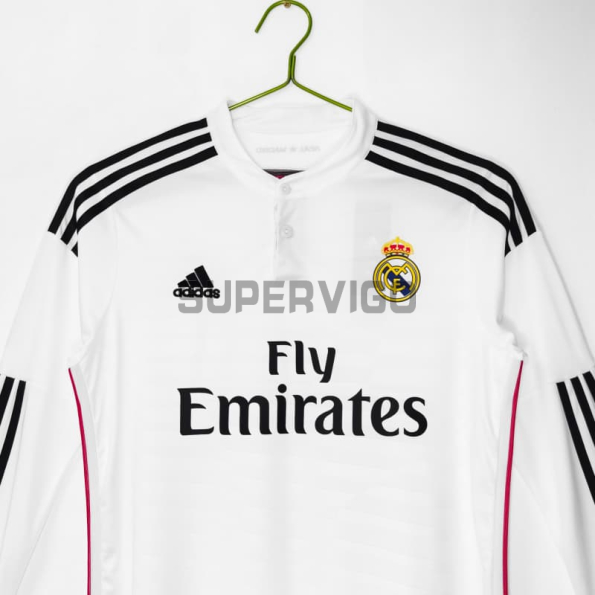 Camiseta Real Madrid Primera Equipación Retro 2014/15 ML Blanco