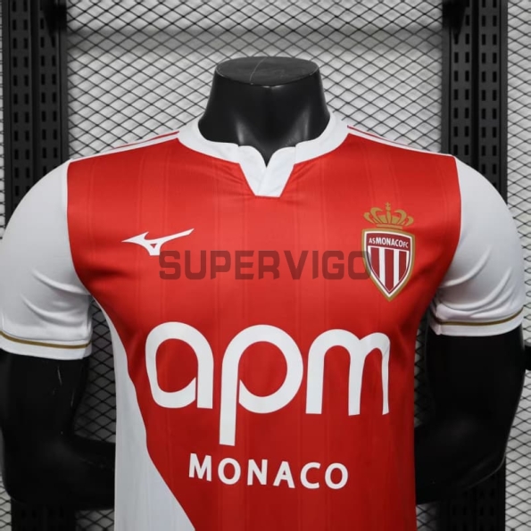 Camiseta Monaco Primera Equipación 2025/2026 Rojo/Blanco (EDICIÓN JUGADOR)