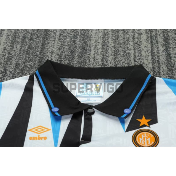 Camiseta Inter de Milan Segunda Equipación Retro 1992/93 Blanco Niño Kit