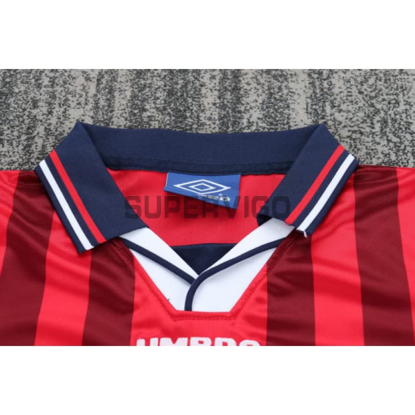 Camiseta Inglaterra Segunda Equipación Retro 1998 Rojo/Azul Niño Kit