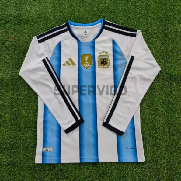 Camiseta Argentina Primera Equipación 2026 ML Azul/Blanco con FIFA2022
