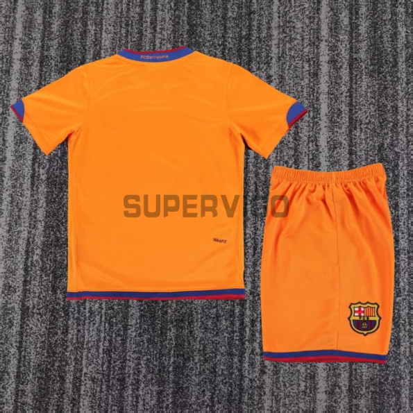 Camiseta Barcelona Segunda Equipación Retro 2006/2007 Naranja Niño Kit