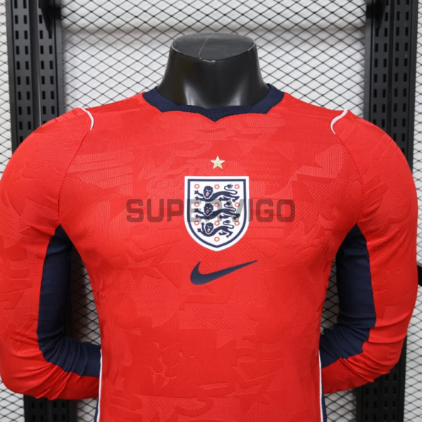 Camiseta Inglaterra Segunda Equipación Mundial 2026 ML Rojo (EDICIÓN JUGADOR)