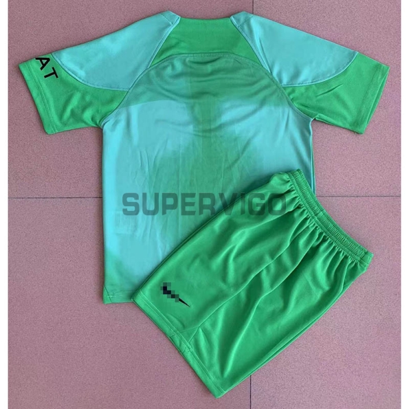 PSG Kid's Soccer Jersey Goalkeeper Green Kit 2022/2023