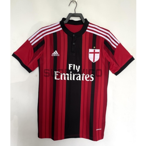Camiseta AC Milan Primera Equipación Retro 2014/15 Rojo/Negro