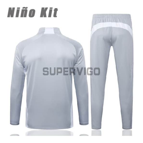 Sudadera De Entrenamiento Real Madrid 2025/2026 Niño Kit Gris