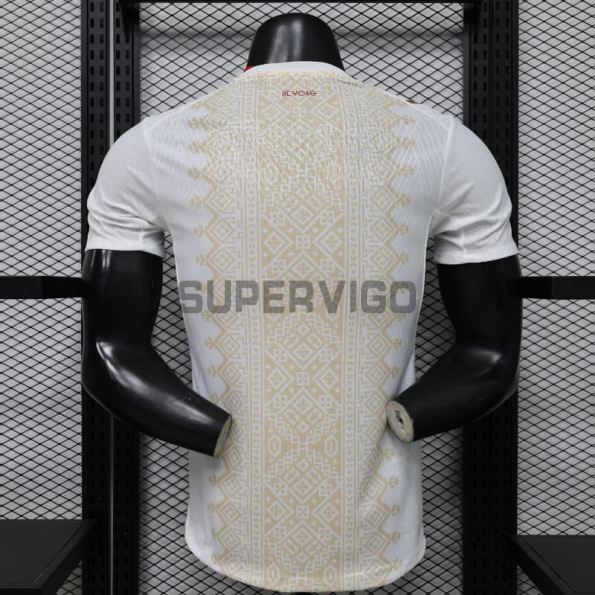 Camiseta Marruecos Segunda Equipación Mundial 2026 Blanco/Oro (EDICIÓN JUGADOR)