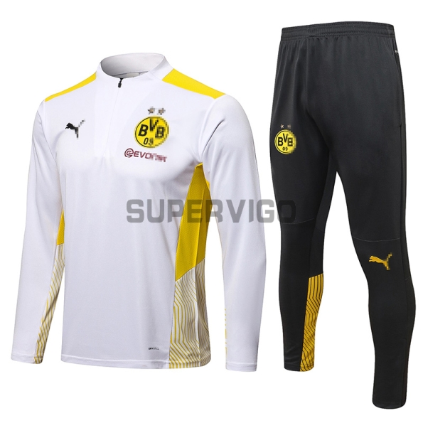 Sudadera de Entrenamiento Borussia Dortmund 2021/2022 Blanco/Amarillo