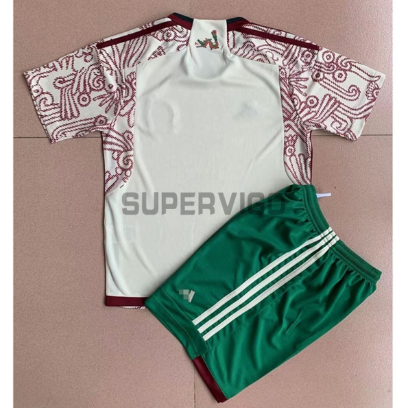 Camiseta México Segunda Equipación 2022 Copa Mundial Niño Kit