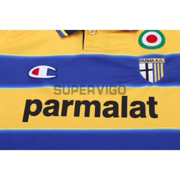 Camiseta Parma Calcio Primera Equipación Retro 1999/00 Amarillo/Azul Niño Kit