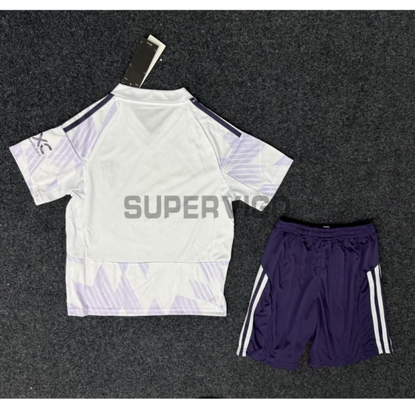 Camiseta Manchester United Segunda Equipación 2025/2026 Blanco Niño Kit