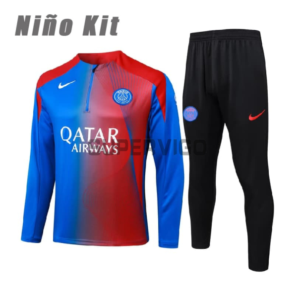 Sudadera De Entrenamiento PSG 2025/2026 Niño Kit Azul/Rojo