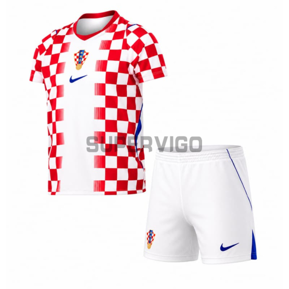 Camiseta Croacia Primera Equipación Mundial 2026 Rojo/Blanco Niño Kit
