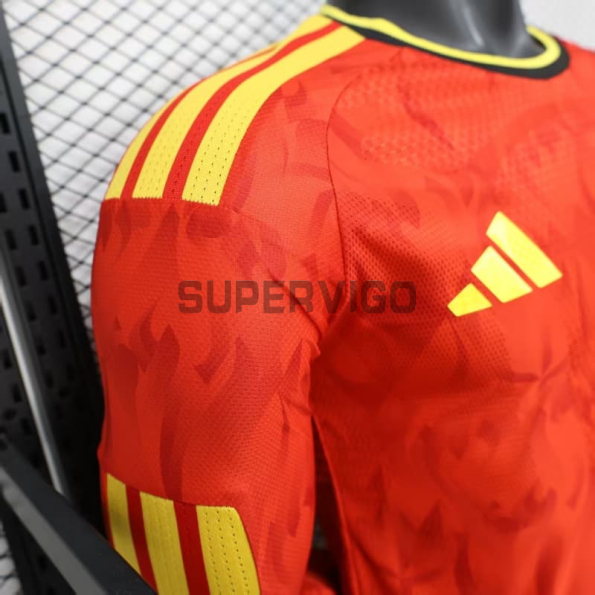 Camiseta Bélgica Primera Equipación Mundial 2026 ML Rojo (EDICIÓN JUGADOR)
