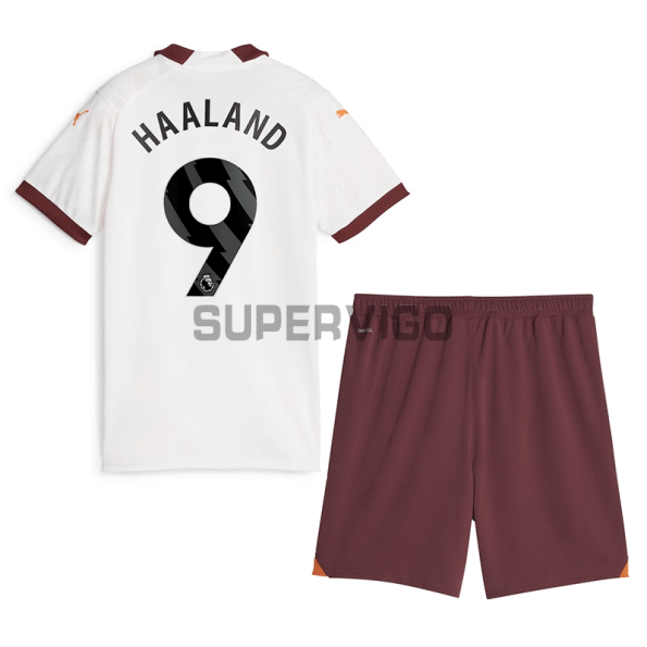Camiseta Haaland 9 Manchester City Segunda Equipación 2023/2024 Niño Kit