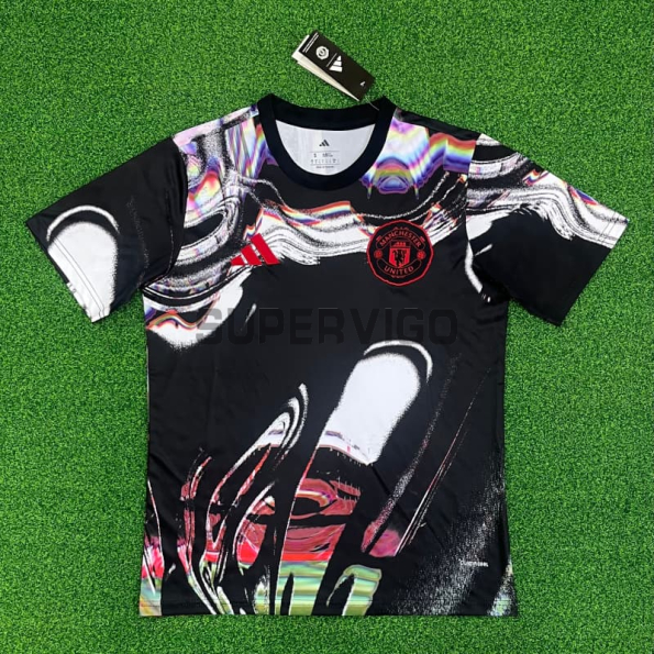 Camiseta Manchester United 2025/2026 Pre-Match Negro con Estampado
