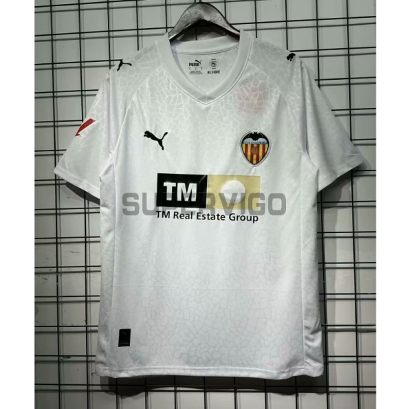 Camiseta Valencia Primera Equipación 2025/2026 Blanco con Parche La Liga