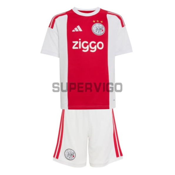 Camiseta Ajax Primera Equipación 2026/2027 Rojo/Blanco Niño Kit