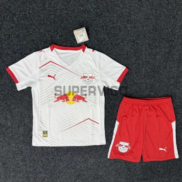 Camiseta Leipzig Primera Equipación 2025/2026 Blanco/Rojo Niño Kit