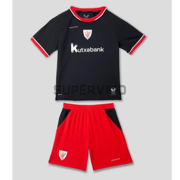 Camiseta Athletic de Bilbao Segunda Equipación 2026/2027 Negro Niño Kit