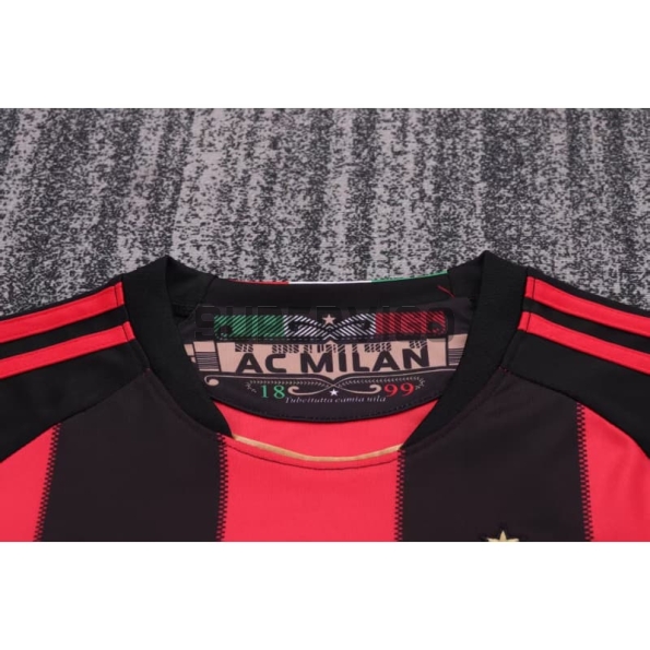 Camiseta AC Milan Primera Equipación Retro 2011/12 Negro/Rojo Niño Kit