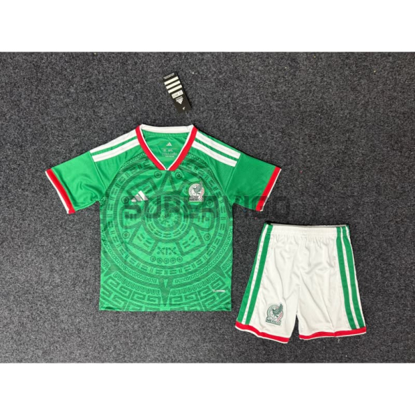 Camiseta México Primera Equipación Mundial 2026 Verde Niño Kit