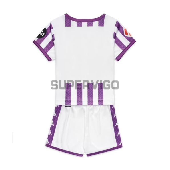 Camiseta Real Valladolid Primera Equipación 2025/2026 Morado/Blanco Niño Kit con Parche La Liga