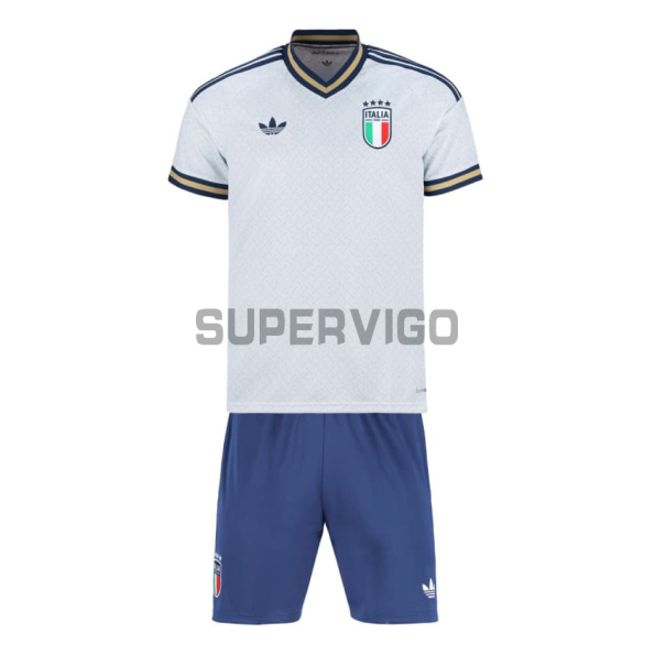 Camiseta Italia Segunda Equipación Mundial 2026 Blanco Niño Kit