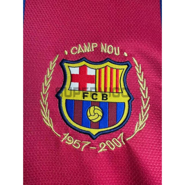 Camiseta Barcelona Primera Equipación Retro 2007/08 ML Rojo/Azul
