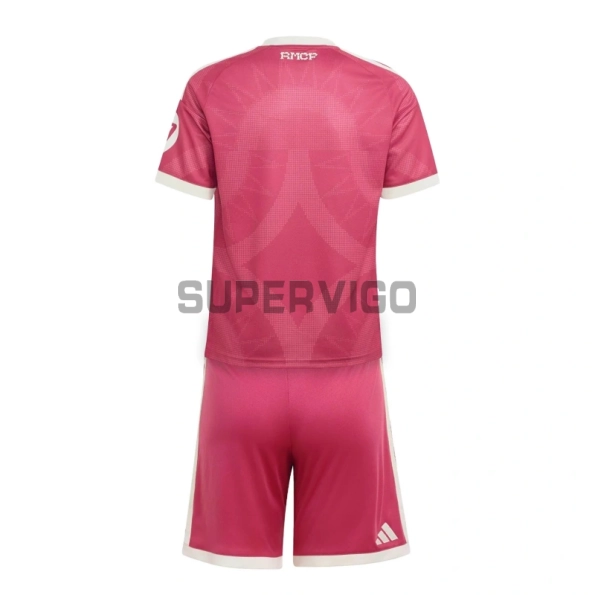 Camiseta Real Madrid Tercera Equipación 2026/2027 Rosa Niño Kit con Parche HP