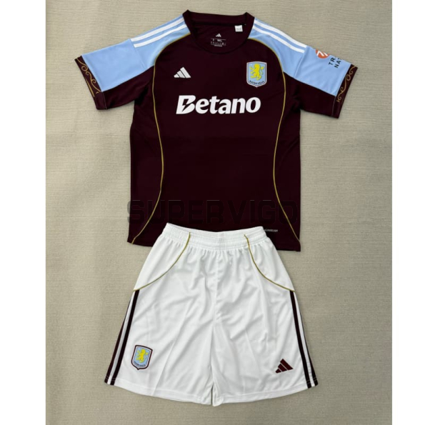 Camiseta Aston Villa Primera Equipación 2025/2026 Rojo Oscuro