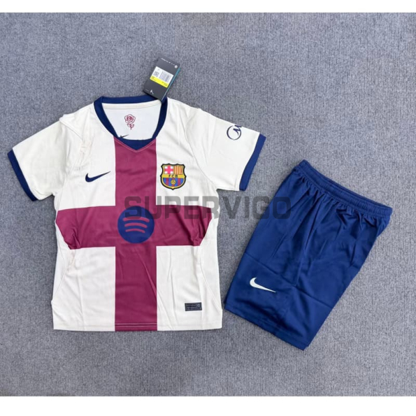 Camiseta Barcelona Cuarta Equipación 2026/2027 Beige Niño Kit
