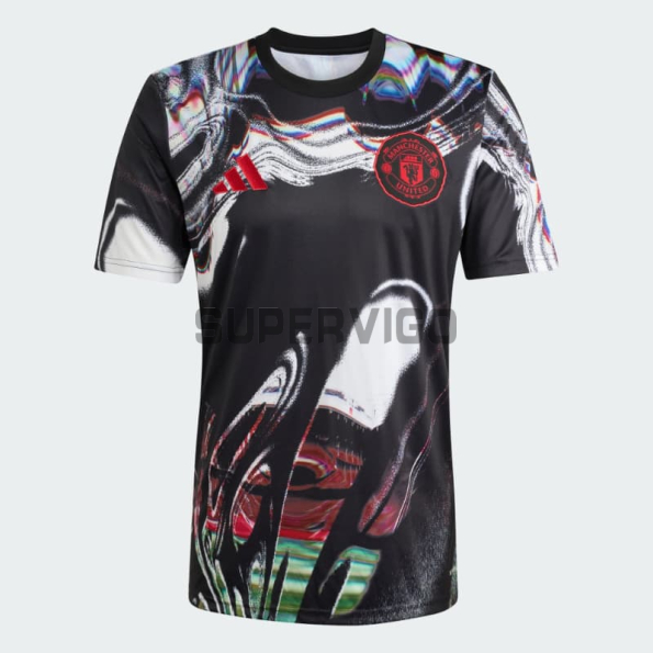 Camiseta Manchester United 2025/2026 Pre-Match Negro con Estampado